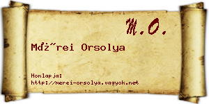 Mérei Orsolya névjegykártya